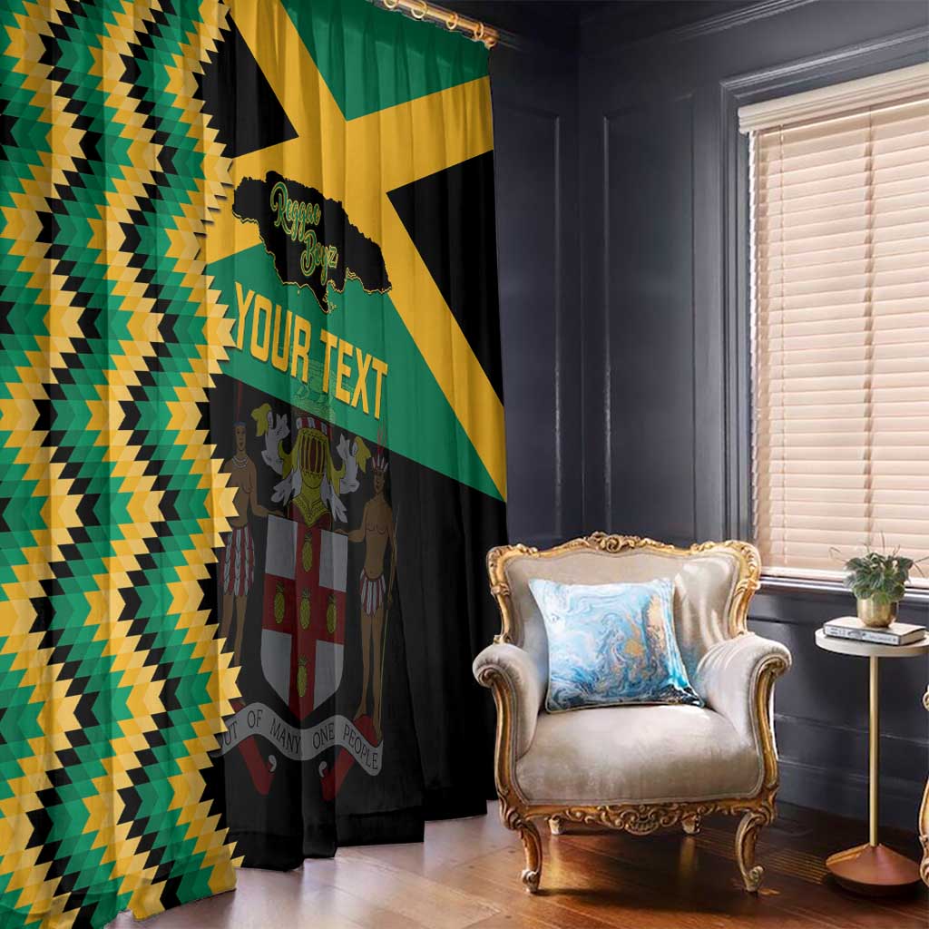 Custom Jamaica Football Window Curtain Go Reggae Boyz - Wonder Print Shop