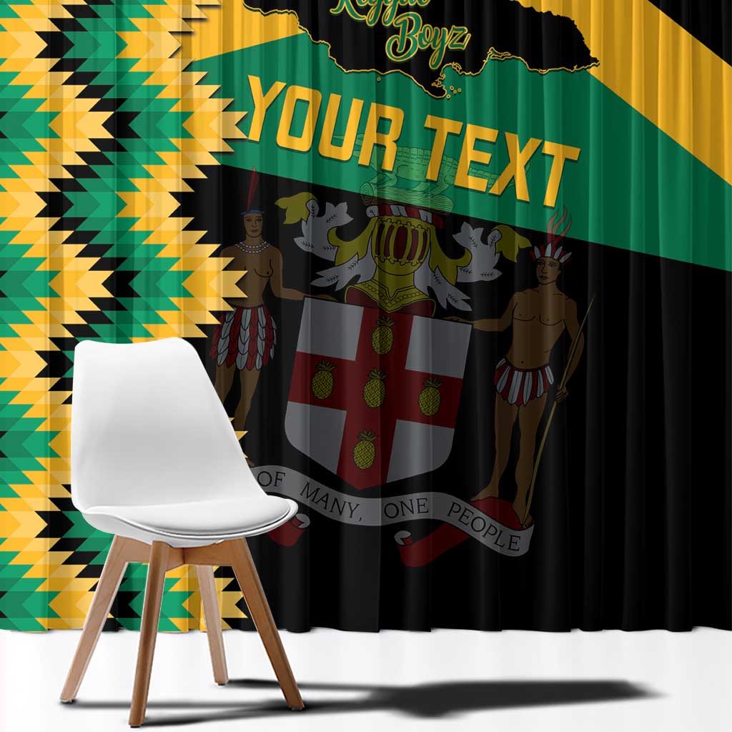 Custom Jamaica Football Window Curtain Go Reggae Boyz - Wonder Print Shop