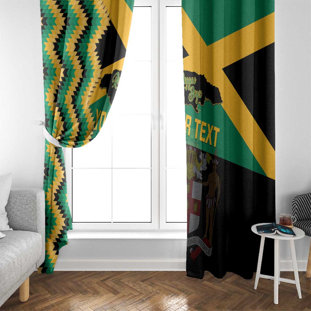 Custom Jamaica Football Window Curtain Go Reggae Boyz - Wonder Print Shop