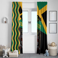 Custom Jamaica Football Window Curtain Go Reggae Boyz - Wonder Print Shop