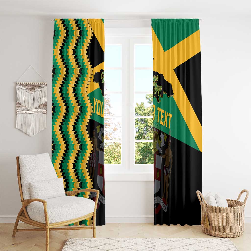 Custom Jamaica Football Window Curtain Go Reggae Boyz - Wonder Print Shop
