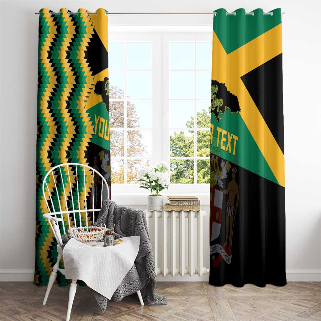 Custom Jamaica Football Window Curtain Go Reggae Boyz - Wonder Print Shop