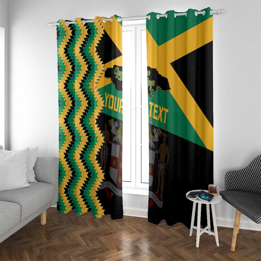 Custom Jamaica Football Window Curtain Go Reggae Boyz - Wonder Print Shop
