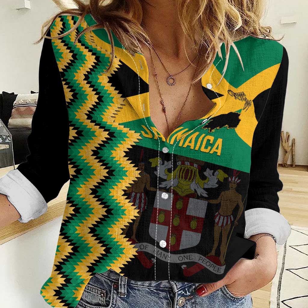 Custom Jamaica Football Women Casual Shirt Go Reggae Boyz - Wonder Print Shop