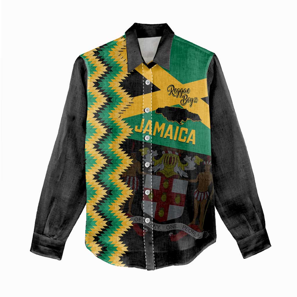 Custom Jamaica Football Women Casual Shirt Go Reggae Boyz - Wonder Print Shop