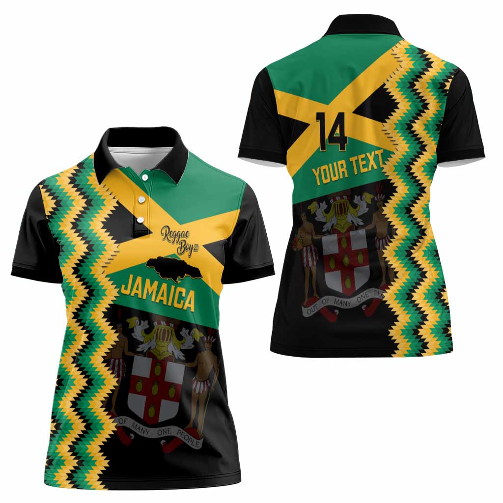 Custom Jamaica Football Women Polo Shirt Go Reggae Boyz - Wonder Print Shop