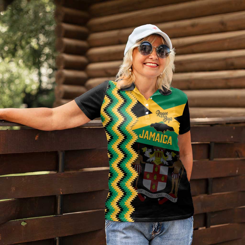Custom Jamaica Football Women Polo Shirt Go Reggae Boyz - Wonder Print Shop