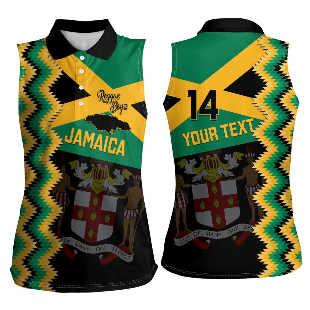 Custom Jamaica Football Women Sleeveless Polo Shirt Go Reggae Boyz - Wonder Print Shop