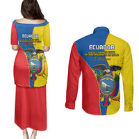 Ecuador Couples Matching Puletasi Dress and Long Sleeve Button Shirts Ecuadorian Independence Day 10 August Proud - Wonder Print Shop