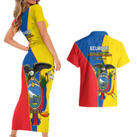 Ecuador Couples Matching Short Sleeve Bodycon Dress and Hawaiian Shirt Ecuadorian Independence Day 10 August Proud - Wonder Print Shop
