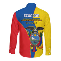 Ecuador Long Sleeve Button Shirt Ecuadorian Independence Day 10 August Proud - Wonder Print Shop