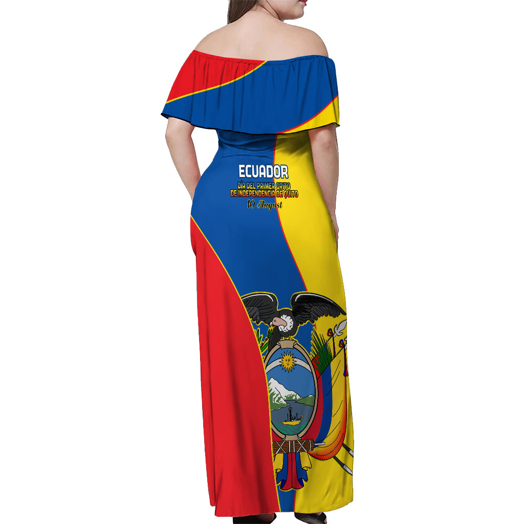 Ecuador Off Shoulder Maxi Dress Ecuadorian Independence Day 10 August Proud - Wonder Print Shop