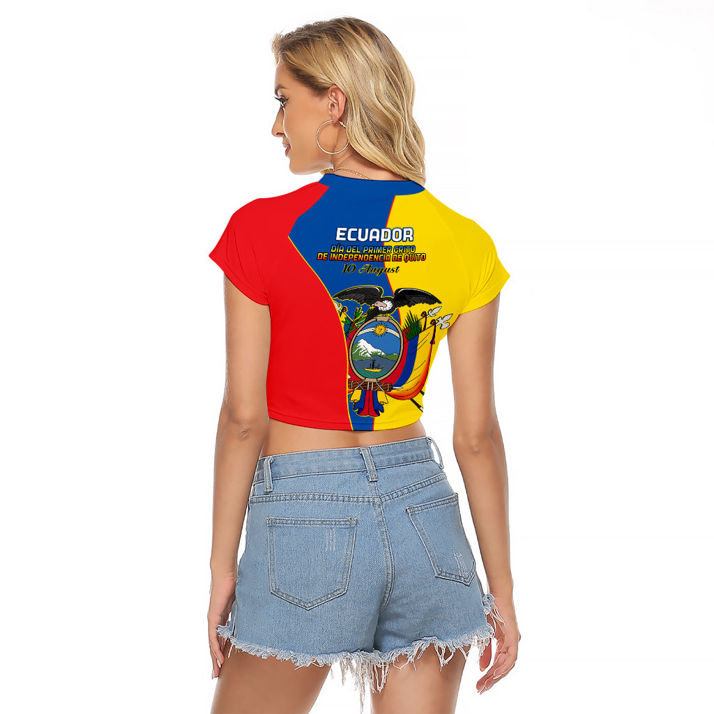 Ecuador Raglan Cropped T Shirt Ecuadorian Independence Day 10 August Proud - Wonder Print Shop
