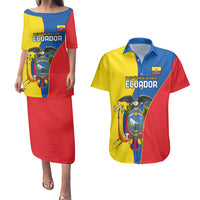 Custom Ecuador Couples Matching Puletasi Dress and Hawaiian Shirt Ecuadorian Independence Day 10 August Proud - Wonder Print Shop