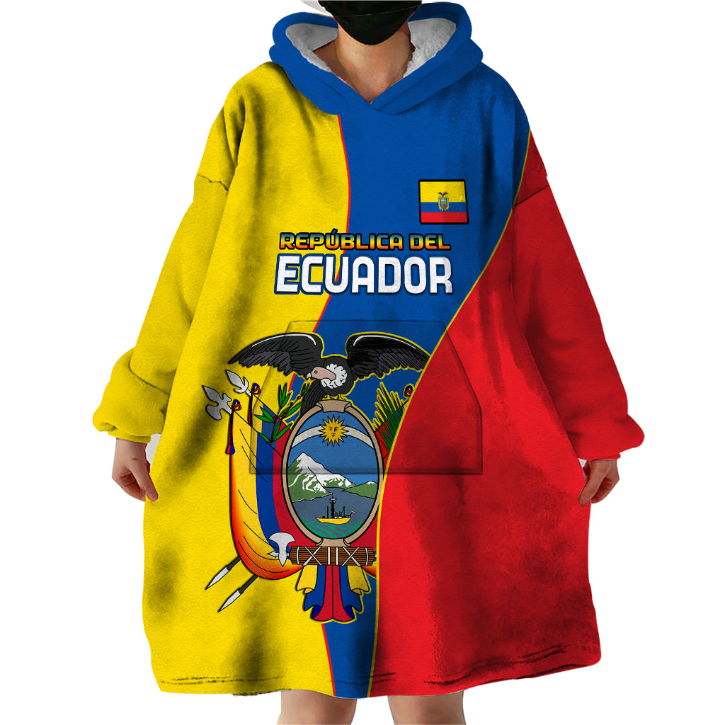 Custom Ecuador Wearable Blanket Hoodie Ecuadorian Independence Day 10 August Proud - Wonder Print Shop