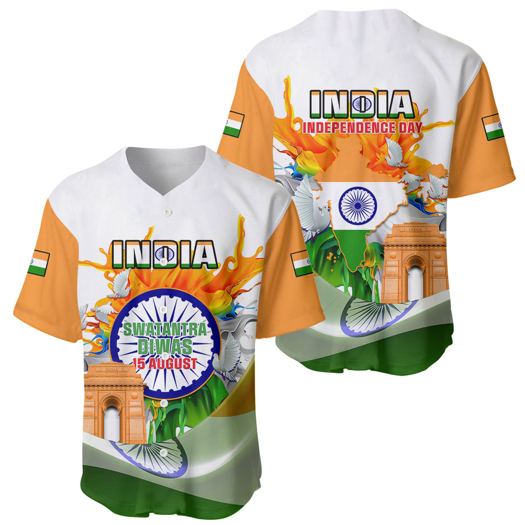 India Baseball Jersey Swatantra Diwas Happy Indian Independence Day - Wonder Print Shop