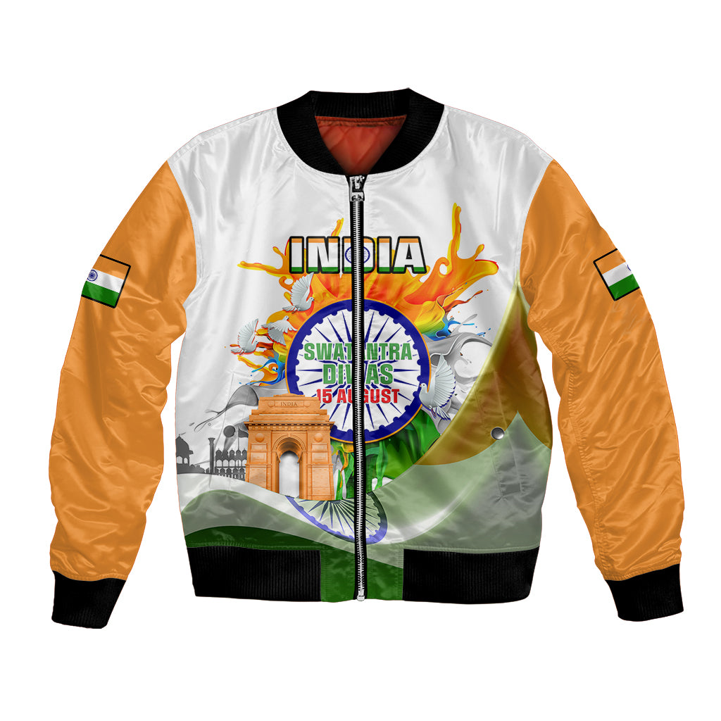 India Bomber Jacket Swatantra Diwas Happy Indian Independence Day - Wonder Print Shop