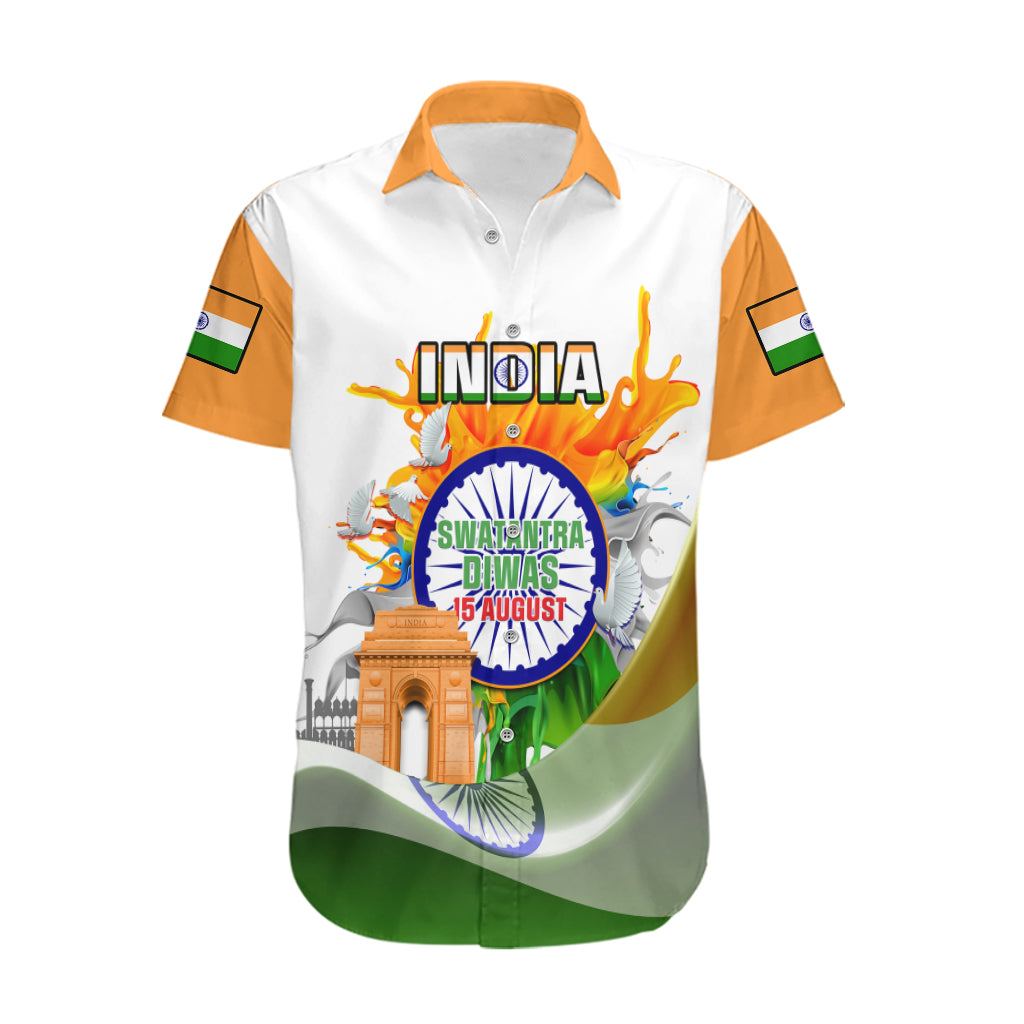 India Hawaiian Shirt Swatantra Diwas Happy Indian Independence Day - Wonder Print Shop