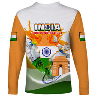 India Long Sleeve Shirt Swatantra Diwas Happy Indian Independence Day - Wonder Print Shop