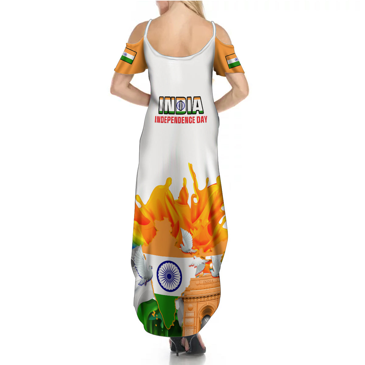 India Summer Maxi Dress Swatantra Diwas Happy Indian Independence Day - Wonder Print Shop