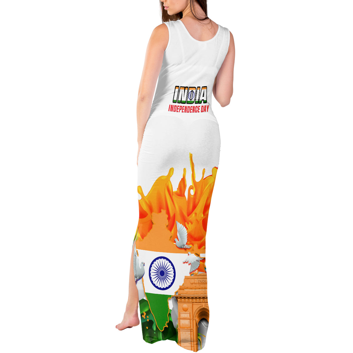 India Tank Maxi Dress Swatantra Diwas Happy Indian Independence Day - Wonder Print Shop