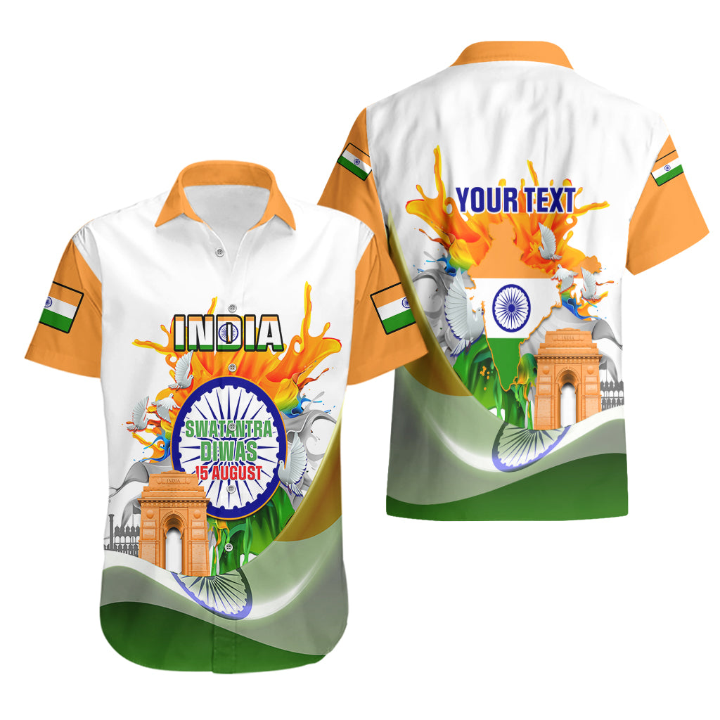 Custom India Hawaiian Shirt Swatantra Diwas Happy Indian Independence Day - Wonder Print Shop