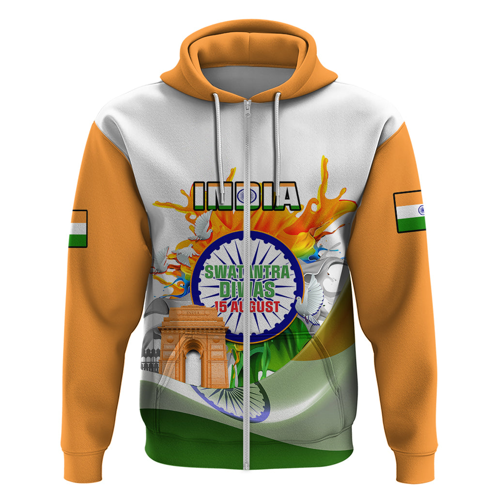 Custom India Hoodie Swatantra Diwas Happy Indian Independence Day - Wonder Print Shop