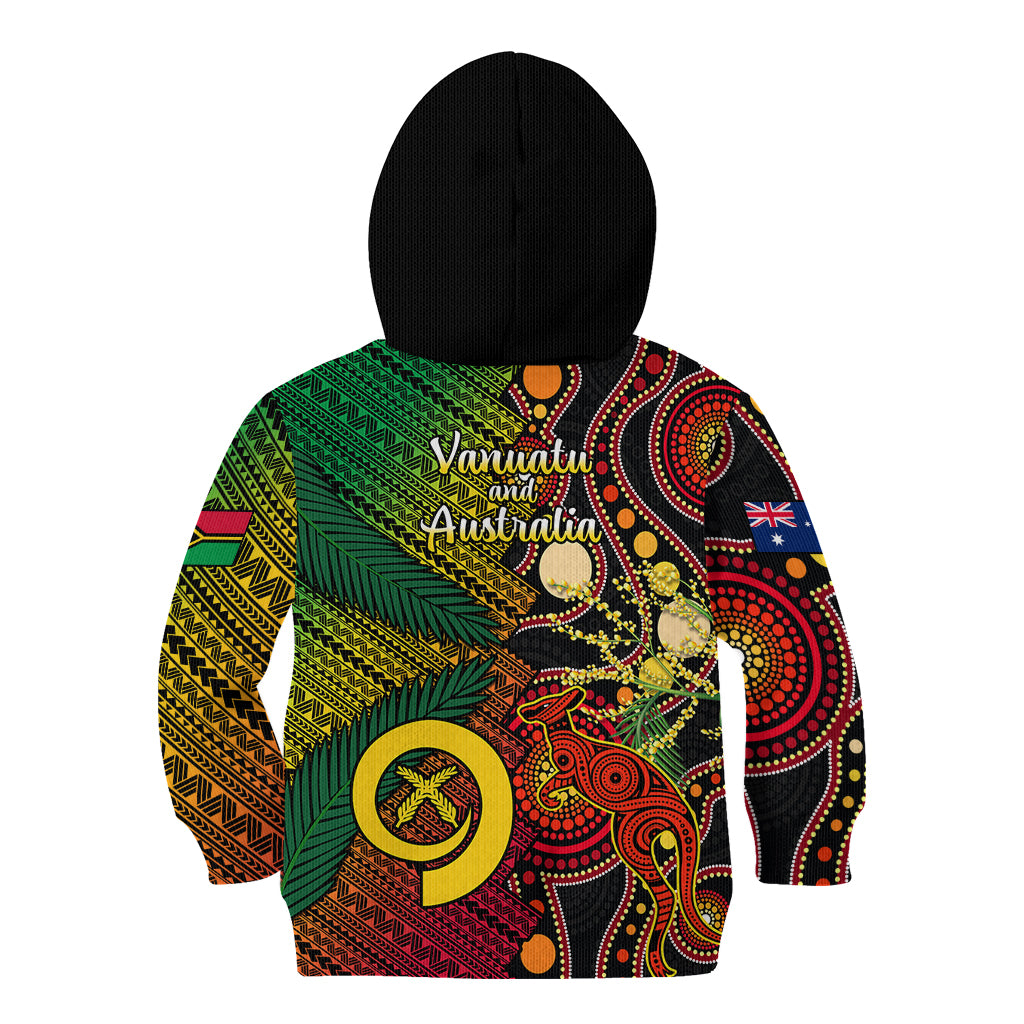 Vanuatu and Australia Kid Hoodie Vanuatuan Polynesian Mix Aussie Aboriginal Art - Wonder Print Shop