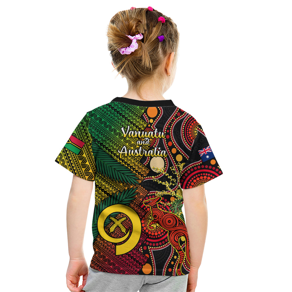 Vanuatu and Australia Kid T Shirt Vanuatuan Polynesian Mix Aussie Aboriginal Art - Wonder Print Shop