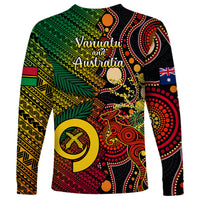 Vanuatu and Australia Long Sleeve Shirt Vanuatuan Polynesian Mix Aussie Aboriginal Art - Wonder Print Shop