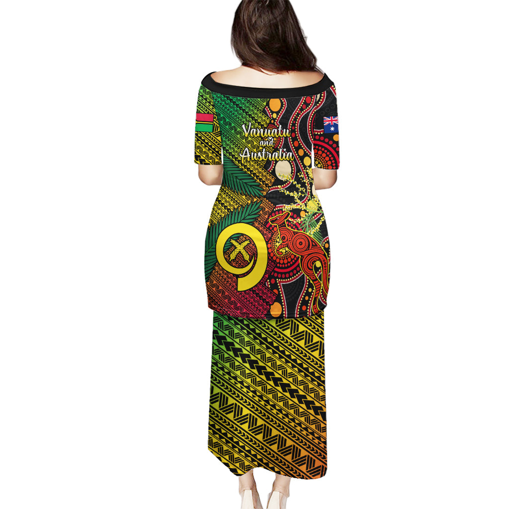 Vanuatu and Australia Puletasi Vanuatuan Polynesian Mix Aussie Aboriginal Art - Wonder Print Shop