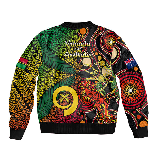 Personalised Father's Day Vanuatu Sleeve Zip Bomber Jacket Polynesian Dad & Kid LT7 main image 0