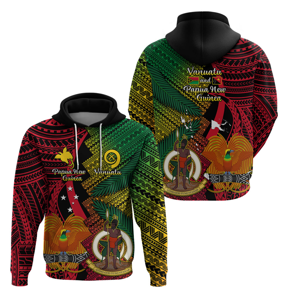 Vanuatu and Papua New Guinea Hoodie Vanuatuan With PNG Polynesian Pattern - Wonder Print Shop