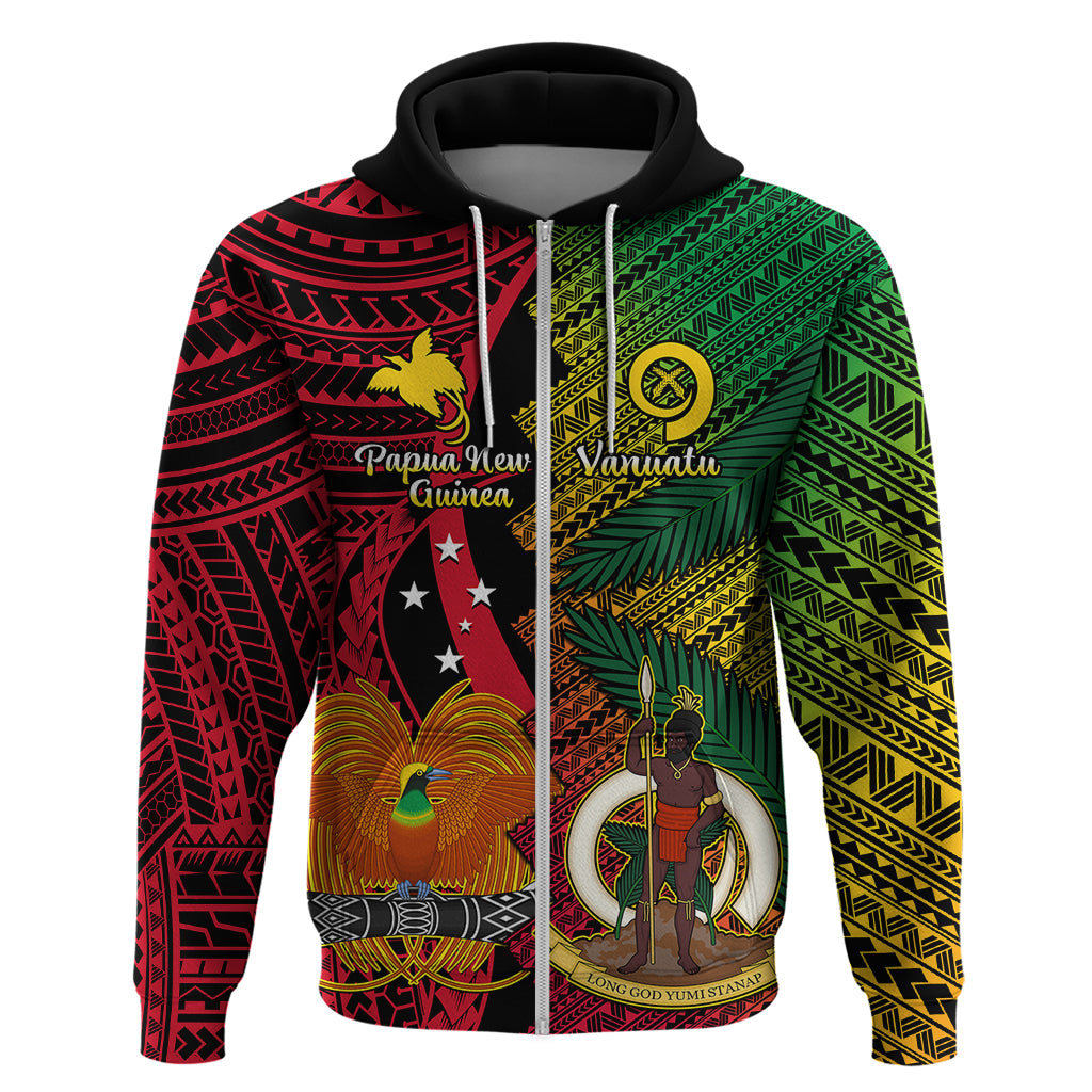 Vanuatu and Papua New Guinea Hoodie Vanuatuan With PNG Polynesian Pattern - Wonder Print Shop