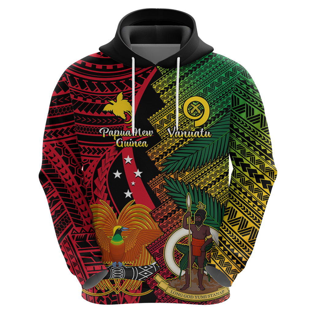 Vanuatu and Papua New Guinea Hoodie Vanuatuan With PNG Polynesian Pattern - Wonder Print Shop