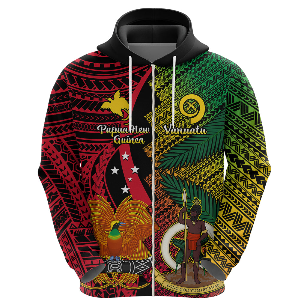 Vanuatu and Papua New Guinea Hoodie Vanuatuan With PNG Polynesian Pattern - Wonder Print Shop
