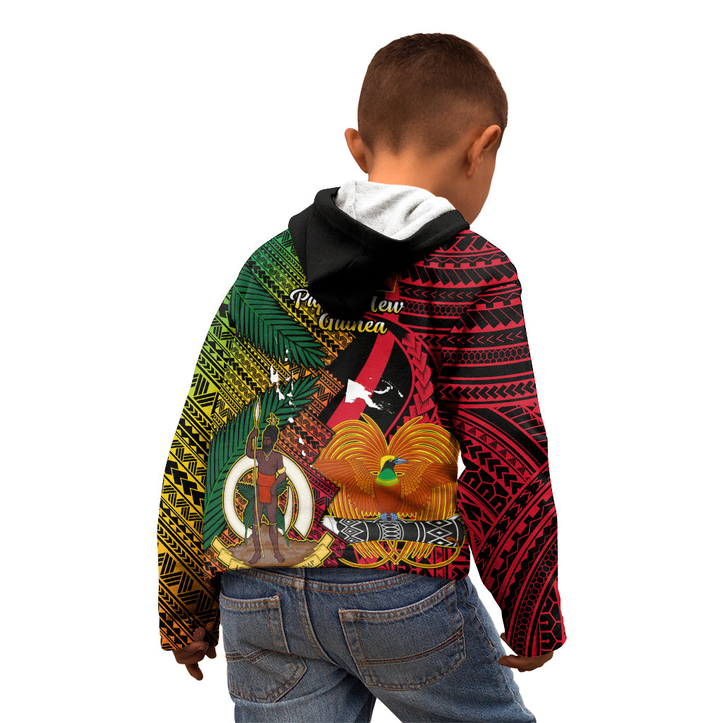 Vanuatu and Papua New Guinea Kid Hoodie Vanuatuan With PNG Polynesian Pattern - Wonder Print Shop