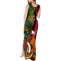 Vanuatu and Papua New Guinea Tank Maxi Dress Vanuatuan With PNG Polynesian Pattern - Wonder Print Shop