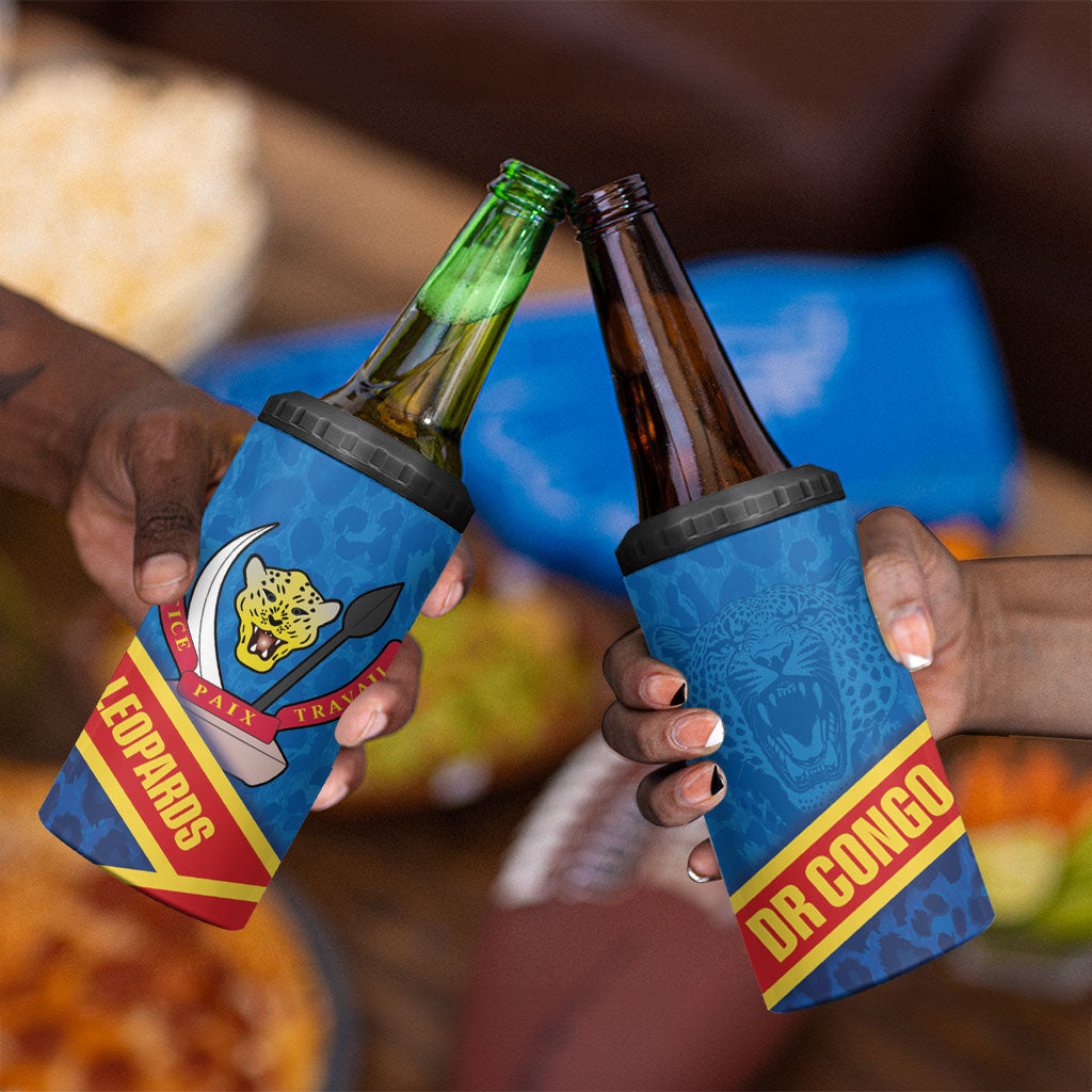 DR Congo Basketball 4 in 1 Can Cooler Tumbler 2026 Go Leopards