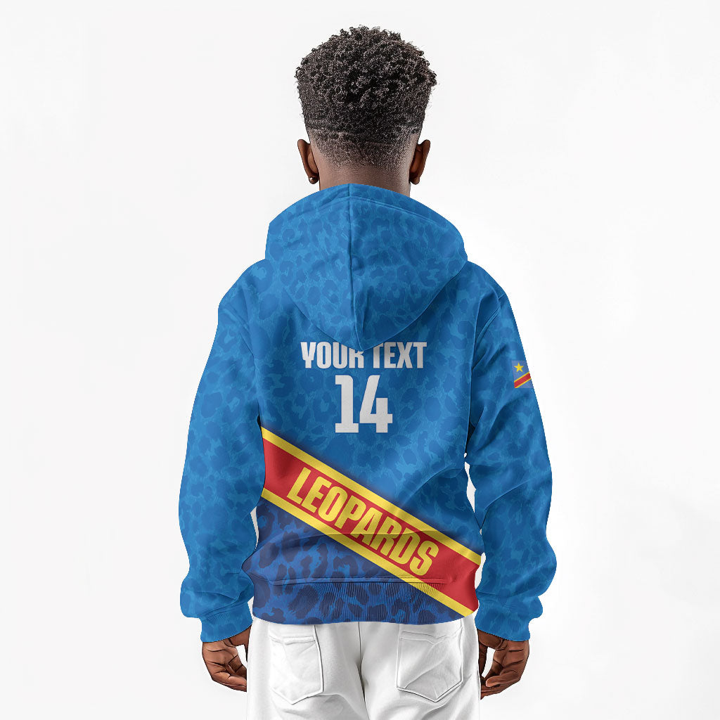 DR Congo Basketball Custom Kid Hoodie 2026 Go Leopards