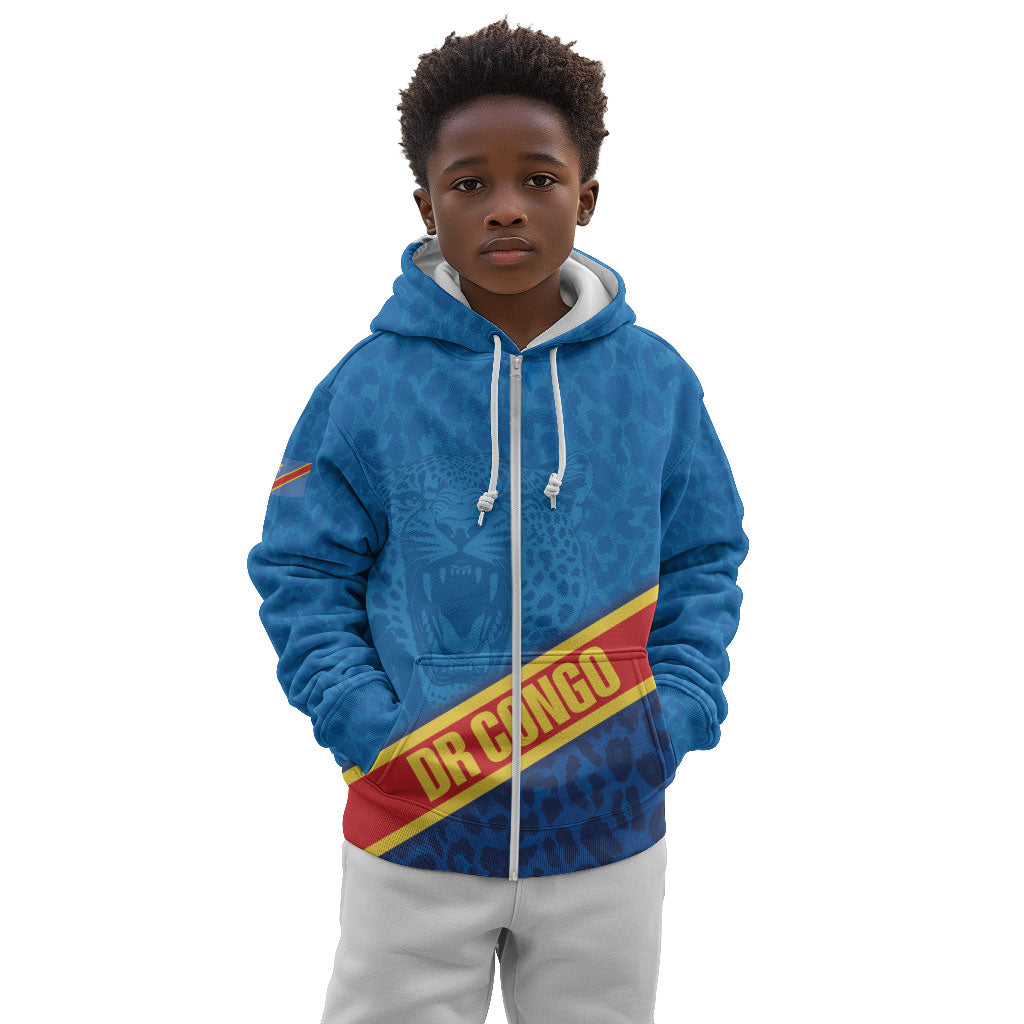 DR Congo Basketball Custom Kid Hoodie 2026 Go Leopards