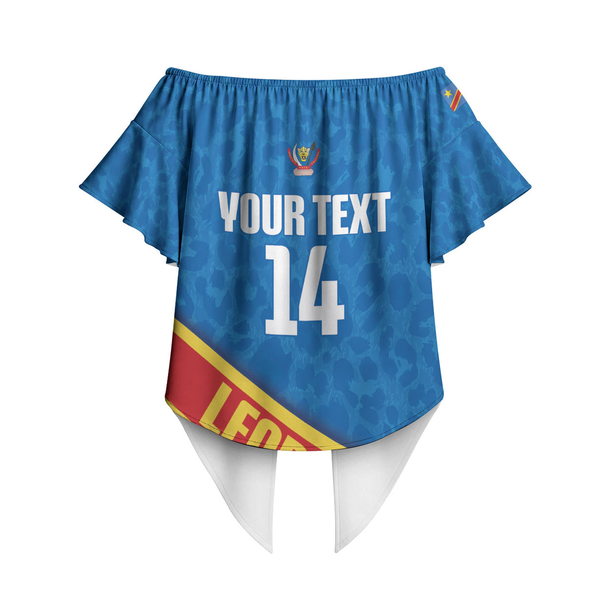 DR Congo Basketball Custom Off Shoulder Wrap Waist Top 2026 Go Leopards