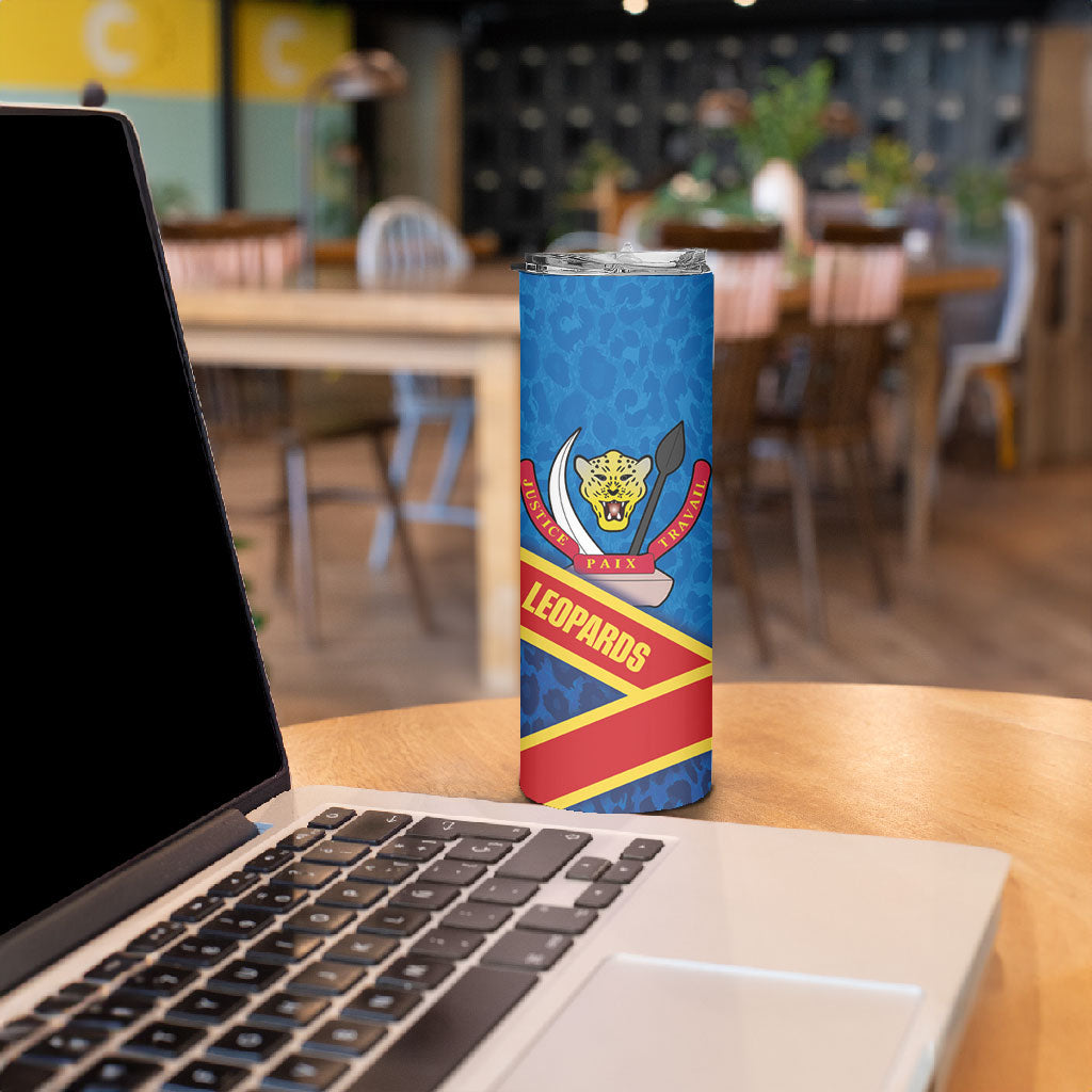 DR Congo Basketball Skinny Tumbler 2026 Go Leopards