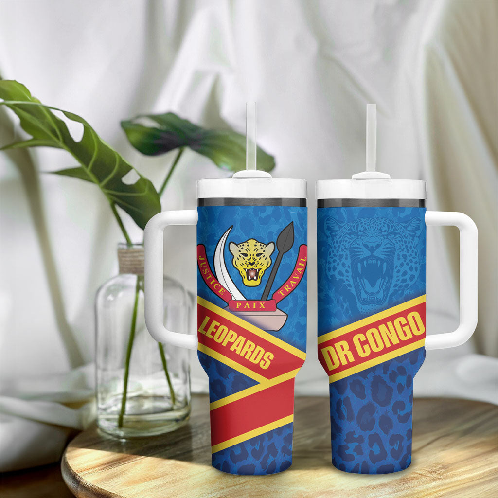 DR Congo Basketball Tumbler With Handle 2026 Go Leopards