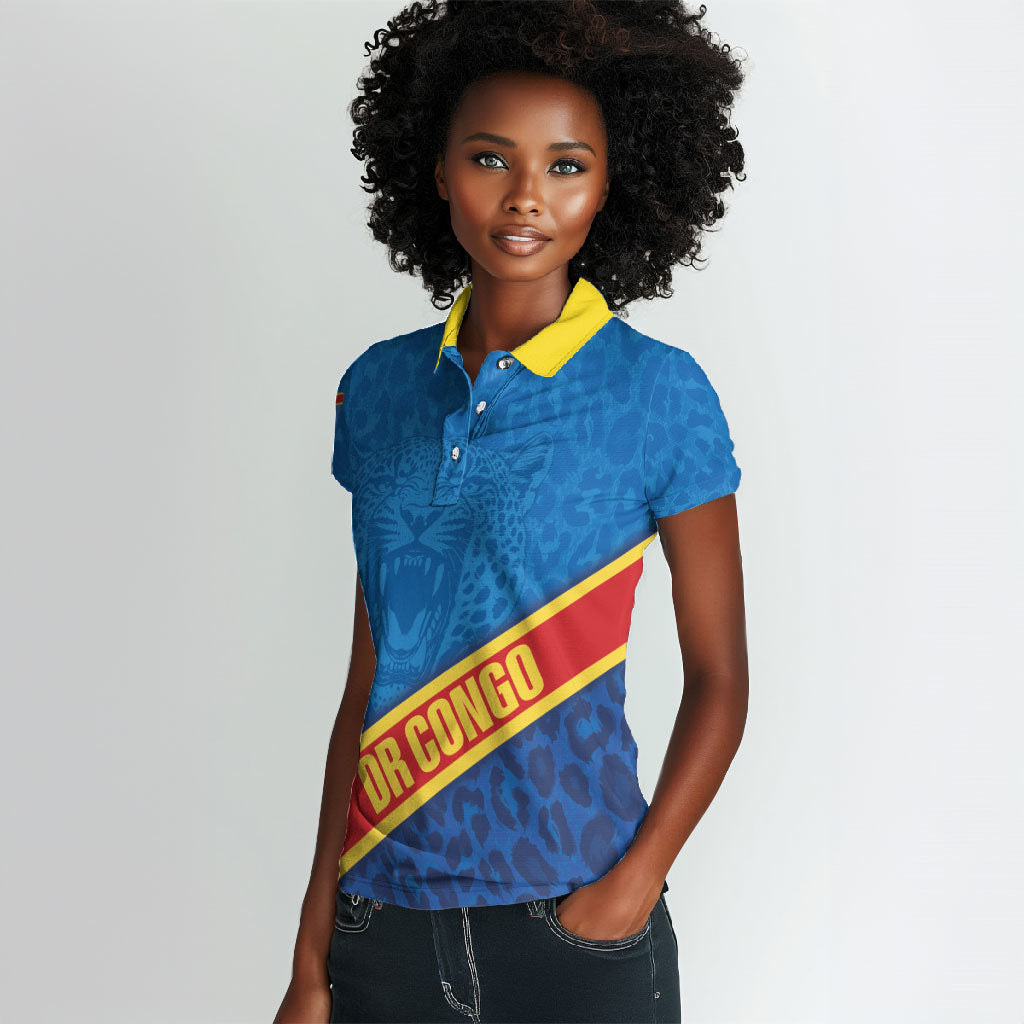 DR Congo Basketball Custom Women Polo Shirt 2026 Go Leopards