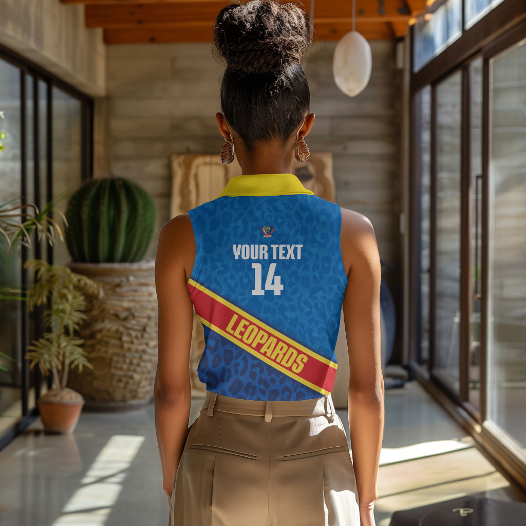 DR Congo Basketball Custom Women Sleeveless Polo Shirt 2026 Go Leopards