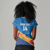 DR Congo Basketball Custom Women V-Neck T-Shirt 2026 Go Leopards
