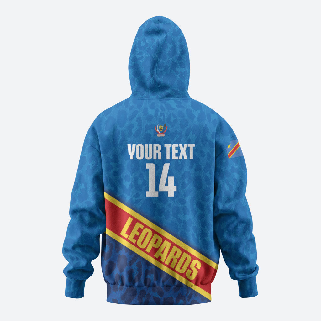 DR Congo Basketball Custom Zip Hoodie 2026 Go Leopards
