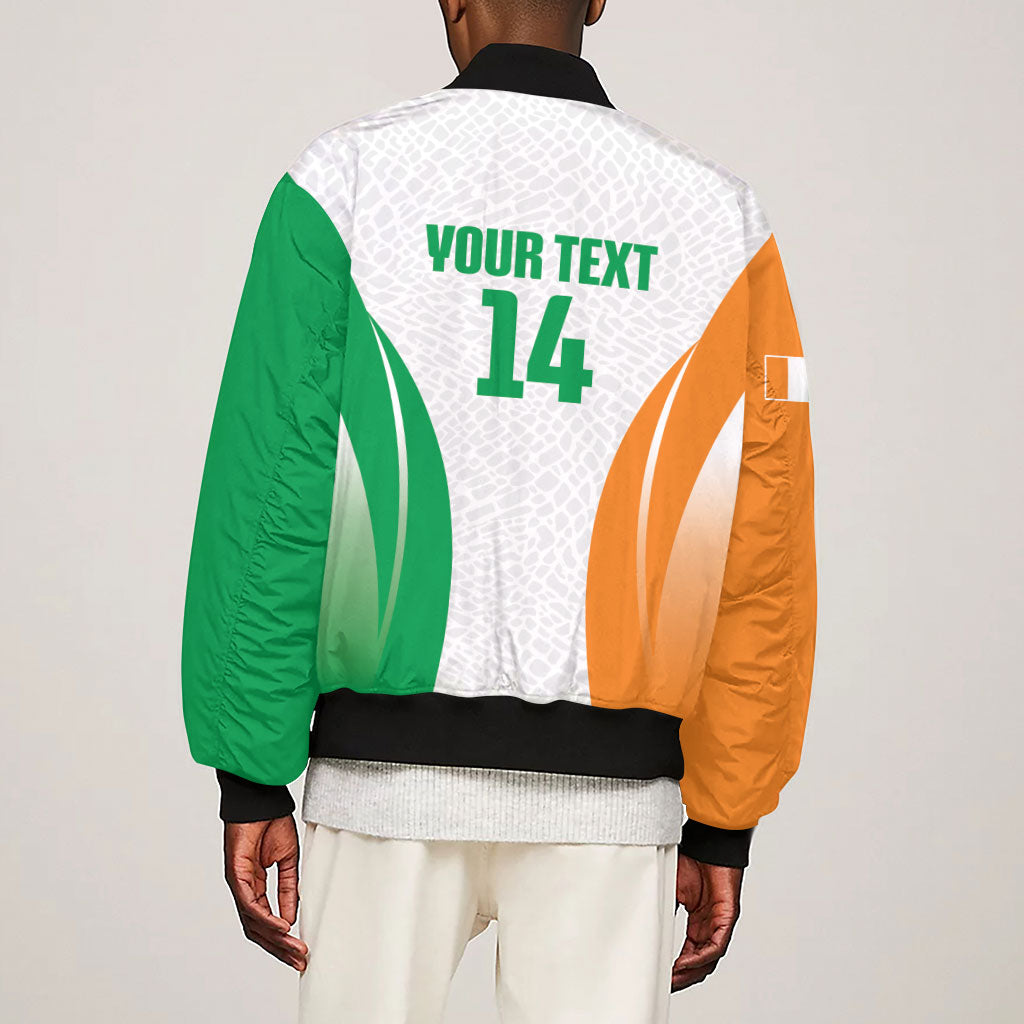 Ivory Coast Basketball Custom Sleeve Zip Bomber Jacket 2026 Allez Les Elephants