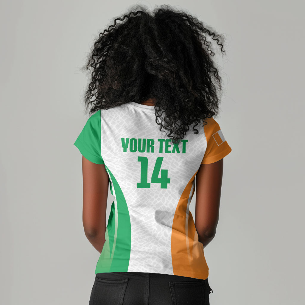 Ivory Coast Basketball Custom Women V-Neck T-Shirt 2026 Allez Les Elephants